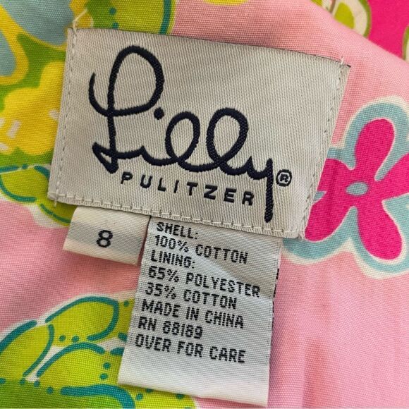 Vintage Lilly Pulitzer White Label Gidget Square Neck Mini Dress Pink Sands 8 - Picture 7 of 7